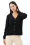 Women's Buttoned Soft Textured Knitwear Cardigan - 4