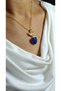 Women's Necklace Blue Jewelled Angel Wings Yellow Chain Jewelry Jewel Necklace - 2