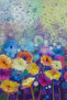 Wall Cloth Abstract Watercolor Flowers Quality Canvas Wall Carpet-3994