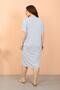 Fashion Line Women Large Size Combed Cotton Short Sleeve Gray Nightgown 12502 - 5