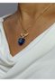 Women's Necklace Blue Jewelled Angel Wings Yellow Chain Jewelry Jewel Necklace - 3