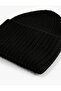 Elastic Knitted Beret with Wide Layers on the Edges - 3
