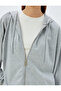 Long Sleeve Three Thread Cotton Zippered Hooded Sweatshirt - 5