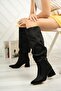 Syt-2002 black suede thick heeled daily boots - 3