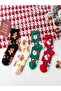 Set of 4 Christmas Tree Santa Claus Christmas Patterned Unisex Cotton Scented Socks - 4