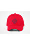 Paw Embroidered Hat – Red 100% Cotton Gabardine Unisex Model - 3