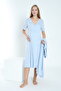 Baby Blue Maternity and Maternity Nightgown Set with Dressing Gown - 6
