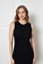 Black Midi Pencil Dress with Slit Rmr90090 - 2