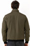 Men's Khaki Lined Stand Collar Seasonal Water and Windproof Jacket with Pockets - 4