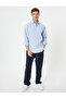 Half Italian Collar Shirt Slim Fit Long Sleeve Buttoned - 2
