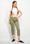 Women Slim Fit Solid Chino Ankle Pants, Olive - 4