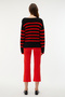 Striped Cycling Neck Button Detailed Sweater - 4
