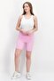 Women Pull On Ribbed Bike Shorts, Pink - 3