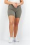 Women Stripe Pull On Basic Shorts, Dark Grey