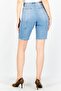 Women Denim Washed Basic Shorts, Blue - 2