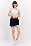 Women Solid Basic Shorts, Navy - 2
