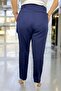 Thick Belted Buckle Crepe Fabric Large Size Pencil Pants - 6