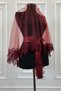 Burgundy Bridal Veil Set, Guipure and Pearl Decorated Henna Night Veil Alı Cover 6 Pieces - 8