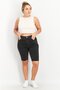 Women Ribbed Denim Shorts, Washed Black - 4