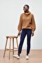 بنطلون نسائي ضيق سهل الارتداء، بقصّة Slim Fit، أزرق داكن