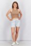 Women Tie Dye Knitted Drawstring Shorts, Blue - 3