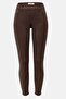 Women Slim Fit Belt Loops Treggings, Brown - 3