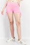 Women Solid Clinched Basic Shorts, Pink