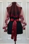 Burgundy Bridal Veil Set, Guipure and Pearl Decorated Henna Night Veil Alı Cover 6 Pieces - 6