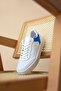 Wantt Women's Leather Sneakers White-blue - 3