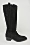 T 480142802   Black Suede Low Heeled Women's Boots - 7