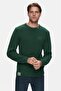 Emory Green Crew Neck Embroidered Standard Fit Men's Sweater