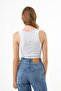Gray Cotton Thick Strap Corded Women's Tank Top - 7