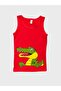Boys' Cotton Red Green Yellow Crocodile Patterned 3-Piece Undershirt - 4