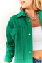 Women's Green Gabardine Shirt with Large Pocket Detail 60251833 - 3