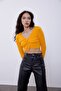 Yellow V-Neck Low-cut Knitwear Sweater - 3