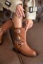 Senya Women's Accessory Detail Leather Boots Tan - 3