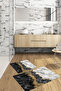 Digital Printed Washable Non-Slip Base Marble Model Bathroom Mat Toilet Set - 5