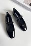 Foden Women's Ribbon Detail Patent Leather Ballerina Black - 3
