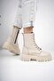 Just Guaranteed Thick Sole Zippered Lace-Up Women's Boots - 2