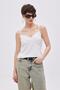 White Satin Look Thin Strap Blouse