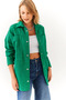 Women's Green Gabardine Shirt with Large Pocket Detail 60251833 - 2