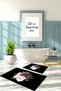 Digital Printed Washable Non-Slip Base Floral Motif Bath Mat Toilet Set - 5