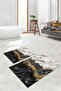 Digital Printed Washable Non-Slip Base Marble Model Bathroom Mat Toilet Set - 6