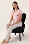 2888 Cotton Short Sleeve Women's Pajamas Set Pink - 2