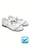 White Patent Leather Glittery Butterfly Soft Children's Ballerinas
