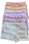 6-Piece Girl's Pastel Colored Corded Boxers (100 Rubber Buckles as a Gift) - 2