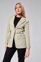 Kadin Premium Belted Design Blazer Jacket - Open Genuine
