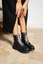 Ahuela Women's Boots&Bootie Stone Lace-Up Boots Black Leather - 2