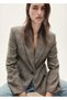 Straight-Cut Checked Blazer Jacket - 7
