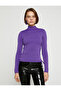 Glittery Turtleneck Sweater with Side Tie Detail - 3